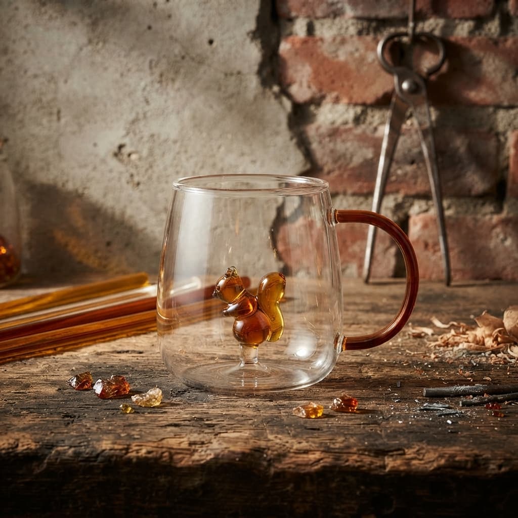 Mug Verre 3D Écureuil